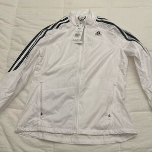 White Adidas marathon jacket running Carrera size extra small